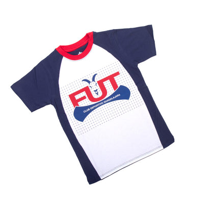 Playera Combinada Blanco Y Azul Fut Chivas Para Niño