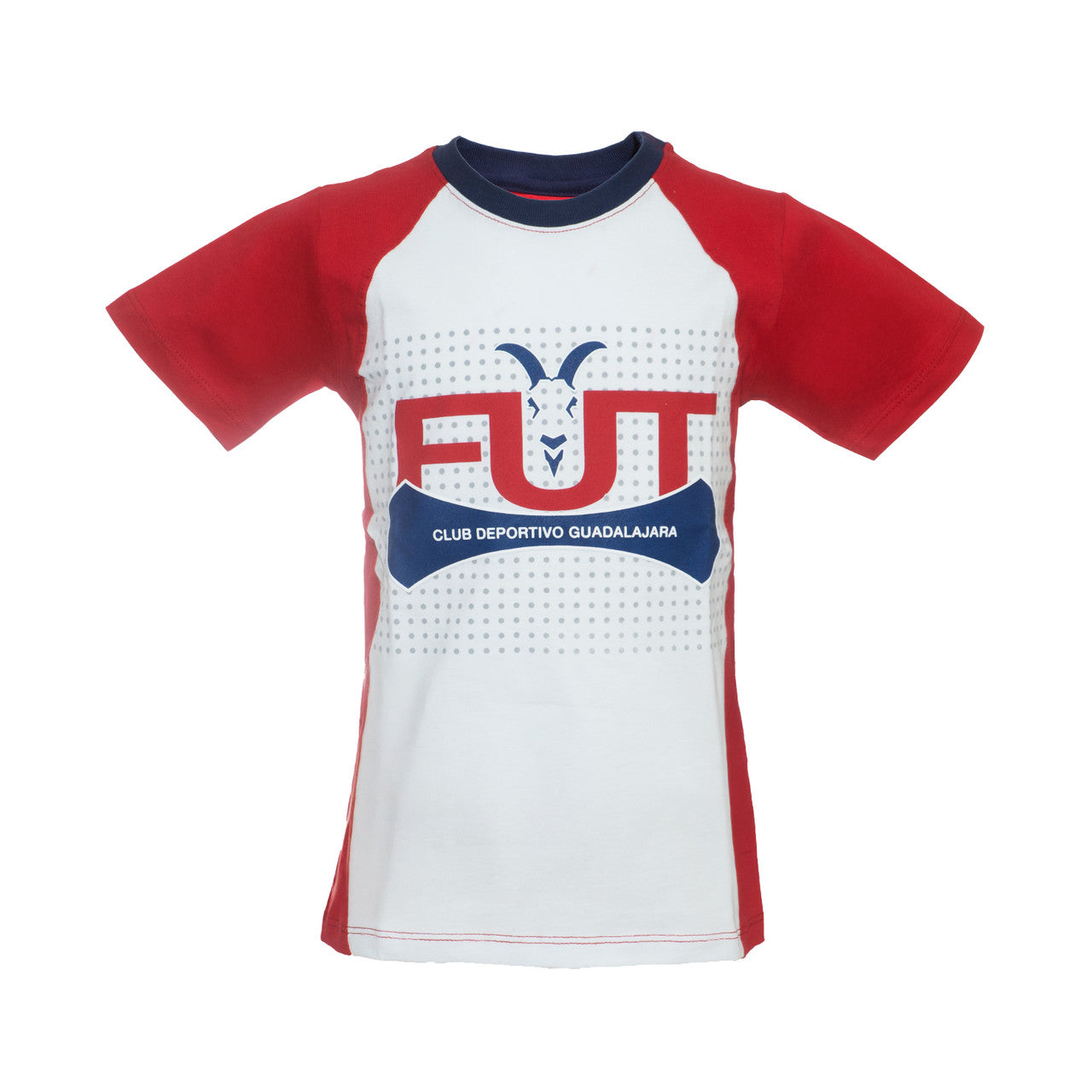 Playera Combinada Blanco Y Rojo Fut Chivas Para Niño