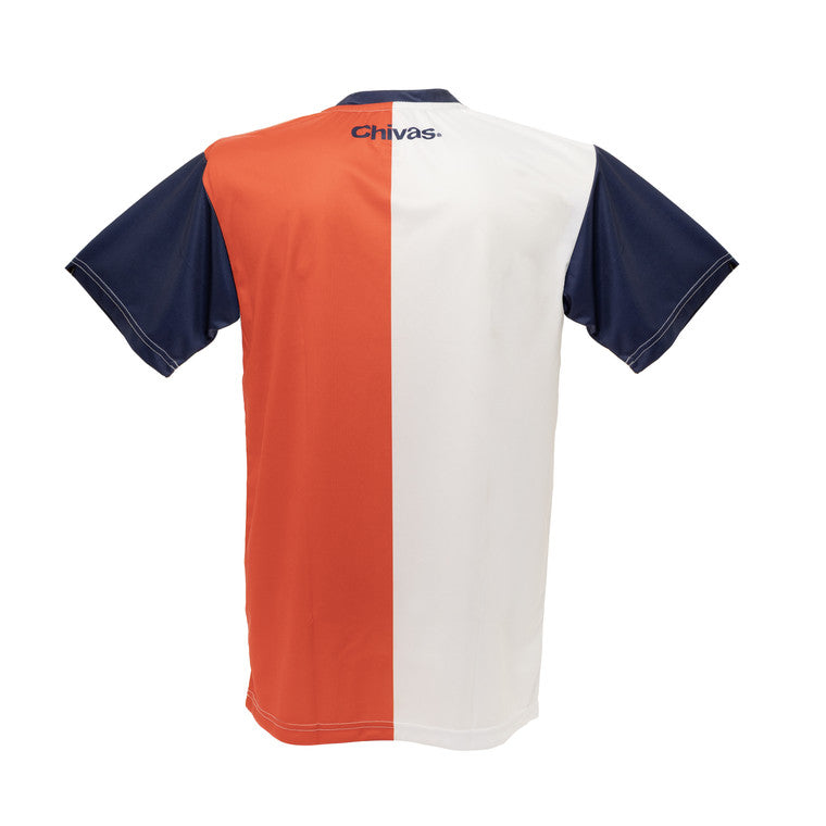 Playera Bicolor Mangas Azules Con Escudo Monocromático