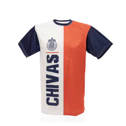 Playera Bicolor Mangas Azules Con Escudo Monocromático