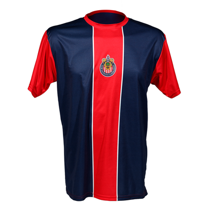 Playera Bicolor Azul Y Rojo Escudo Chivas