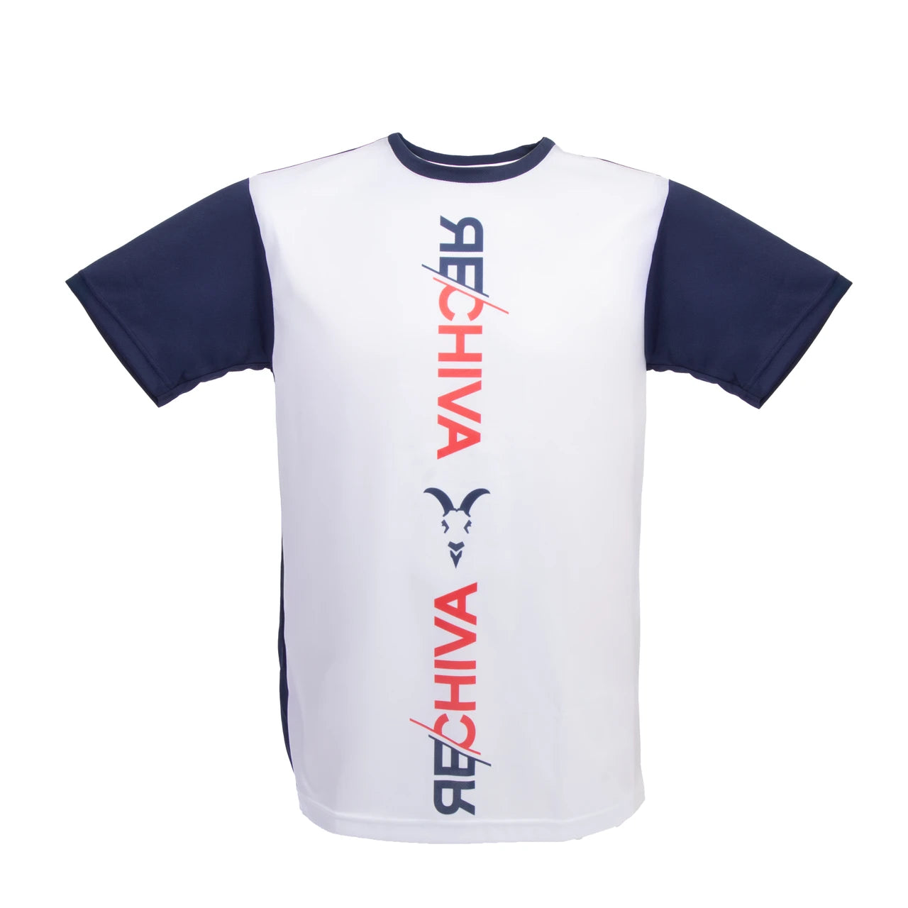 Playera Blanca Mangas Azules Re Chiva