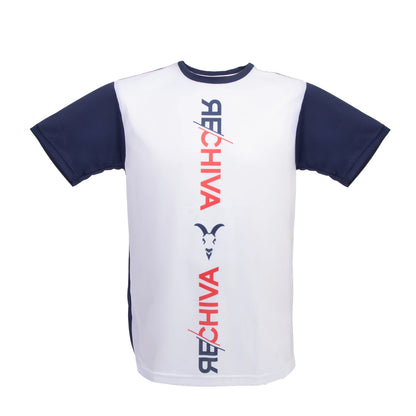 Playera Blanca Mangas Azules Re Chiva