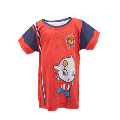 Playera Roja Chivito Raya Lateral Para Bebé