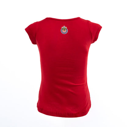 Playera Roja Chivita Niña Corazón Para Niña