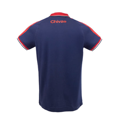 Polo Azul Cuello Cardigan Rojo 1906 Y Escudo Chivas