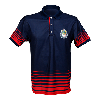 Polo Azul Degradado Rojo Escudo Chivas