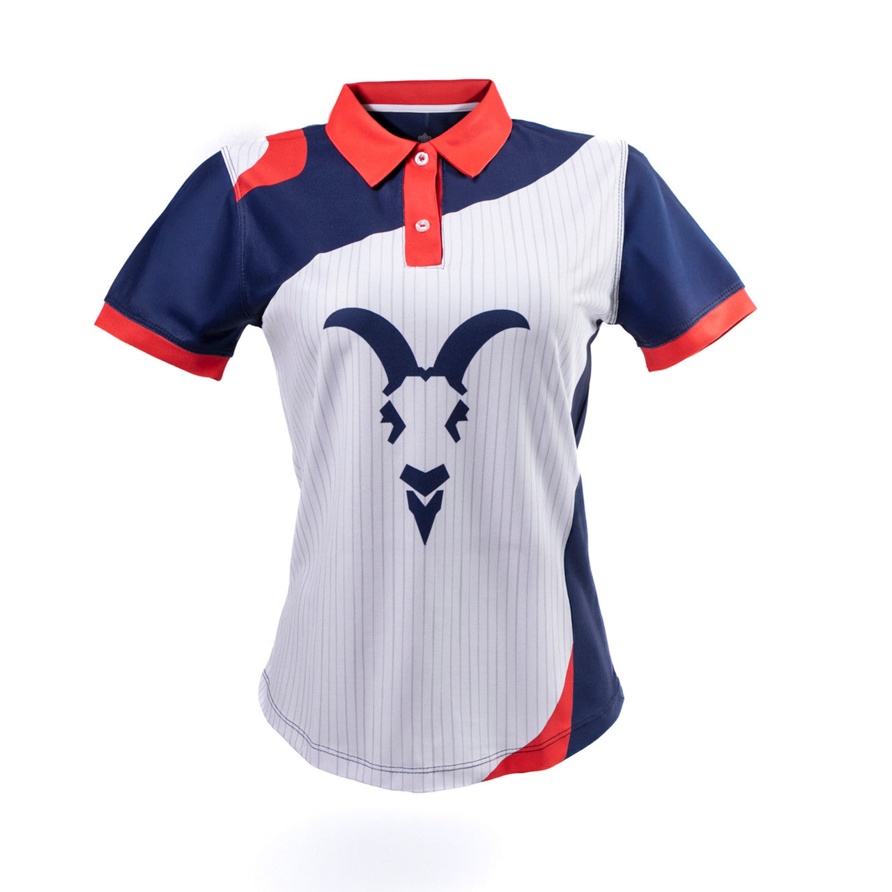Polo Dama Blanca Con Chivita Retro Y Escudo