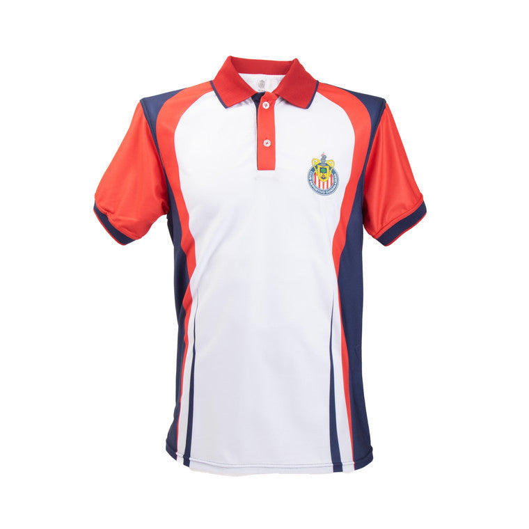 Polo Blanca Contrastes Laterales Escudo Chivas