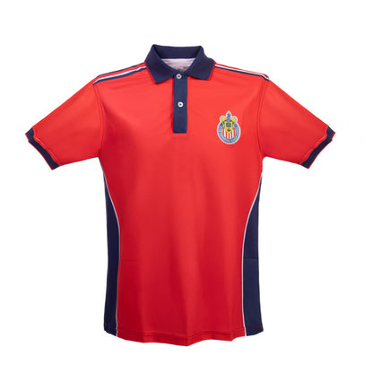 Polo Bicolor Rayas En Hombros Y Escudo Chivas
