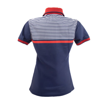 Polo Dama Azul Rayas Horizontales Escudo Chivas