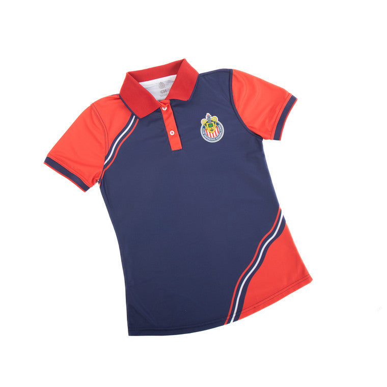 Polo Dama Bicolor Escudo Chivas
