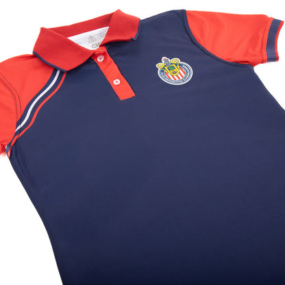 Polo Dama Bicolor Escudo Chivas