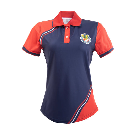 Polo Dama Bicolor Escudo Chivas