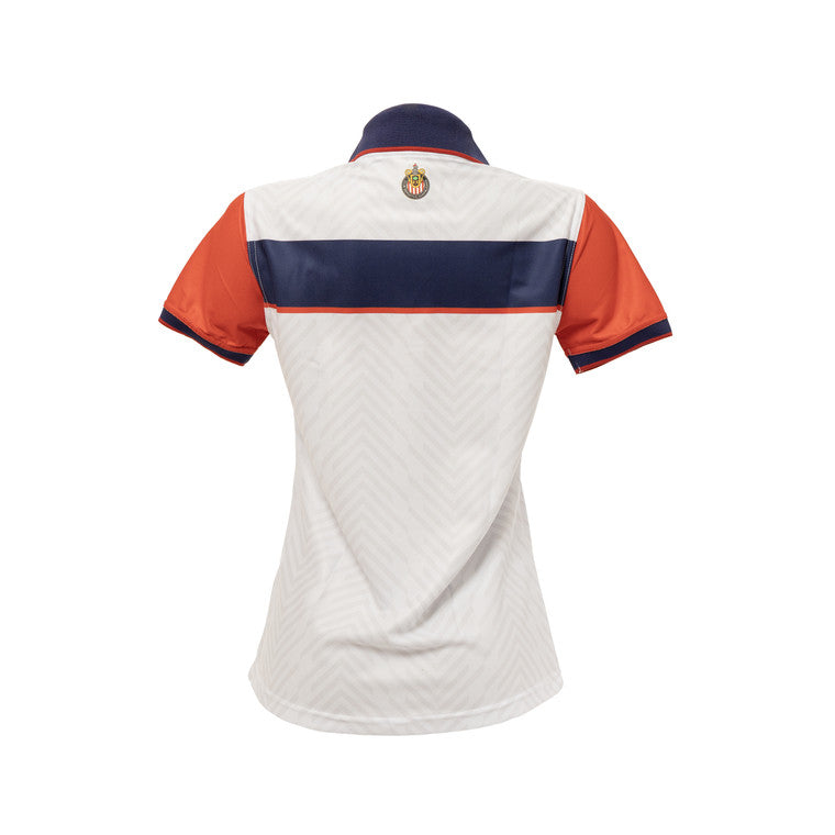 Polo Dama Tricolor Barra Azul Chivas