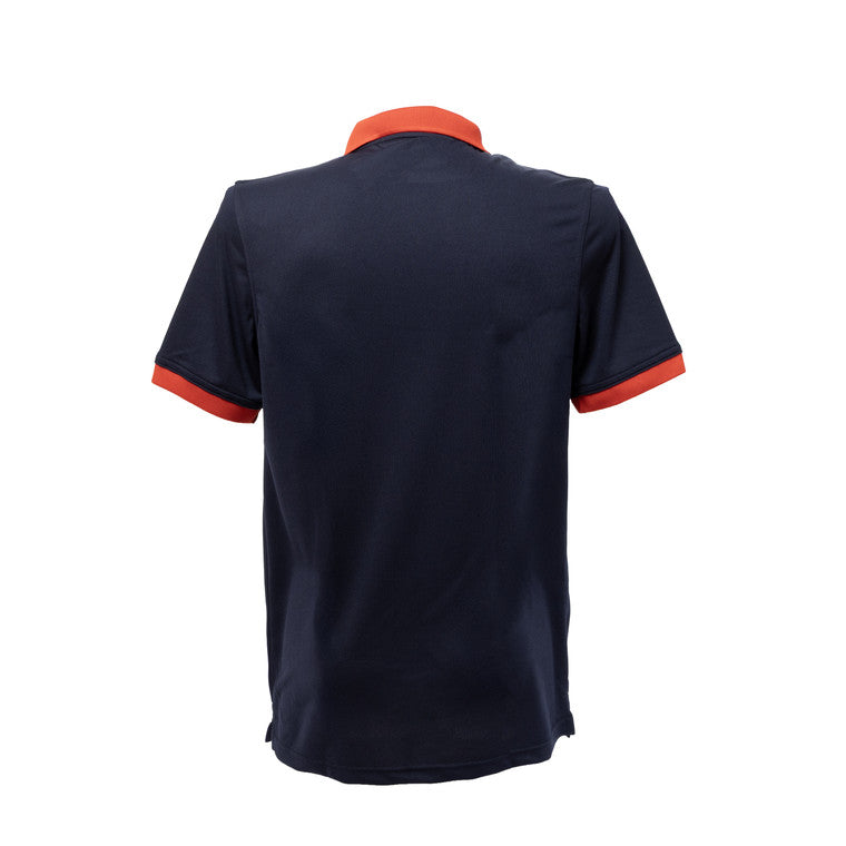 Polo Lisa Azul Con Rojo Escudo Chivas