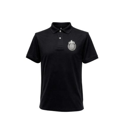 Polo Lisa Negra Escudo Monocromático Chivas