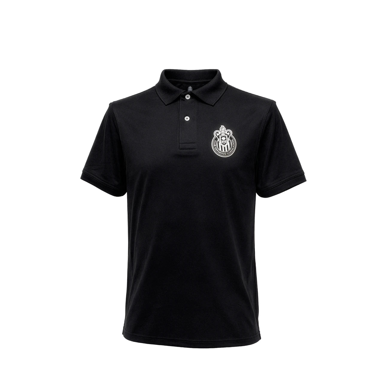 Polo Lisa Negra Escudo Monocromático Chivas