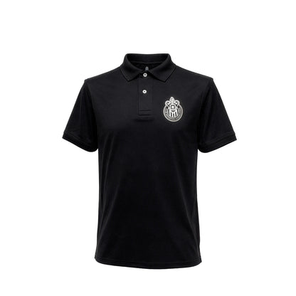 Polo Lisa Negra Escudo Monocromático Chivas