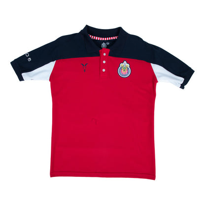 Polo Tricolor Base Roja Escudo Chivas
