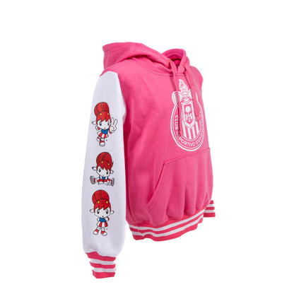 Sudadera Niña Combinada Con Escudo Y Chivitas En Mangas