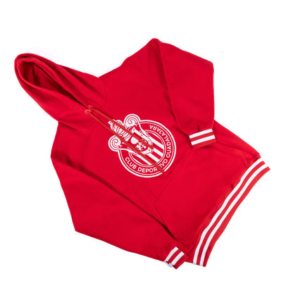 Sudadera Roja Cardigan Escudo Monocromático Chivas