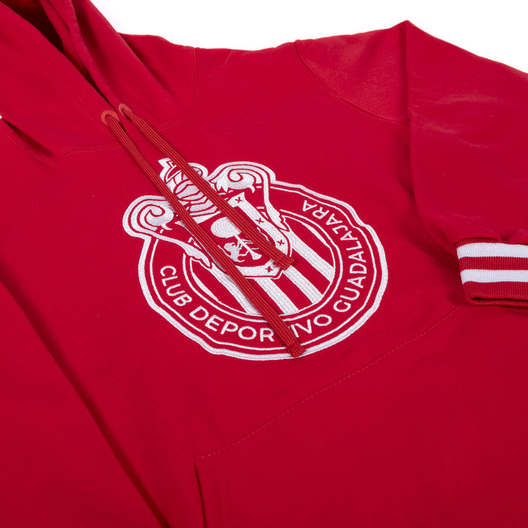 Sudadera Roja Cardigan Escudo Monocromático Chivas