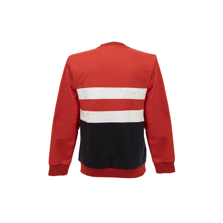 Sudadera Tricolor Con Cardigan Y Escudo Retro Bordado